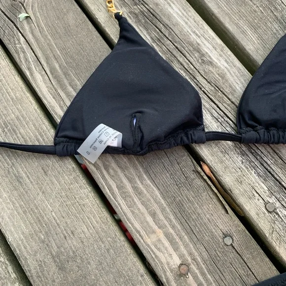 Chain black triangle bikini - Picture 4 of 4